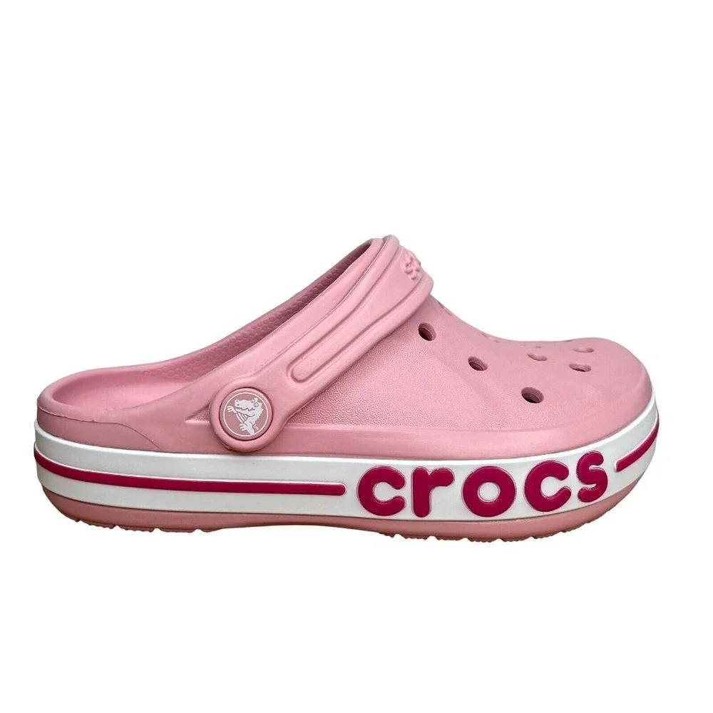 Crocs Bayaband Youth‎ Big Girls Slip-on Clogs Size 3 (J3) Light Pink Sandals